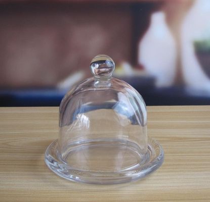 jakość Transparent Oval Lead Free Glass Butter Keeper ,  Clear Butter Plate fabryka