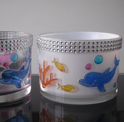 jakość Handpainted Votive Candle Holders With Ocean Fish Pattern fabryka