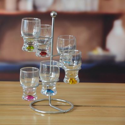 jakość Hand Made 6 Color Ball Bottom Unique Shot Glass Set fabryka
