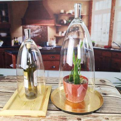 jakość Transparent Lead Free Handled 21" Glass Dome Cloche fabryka