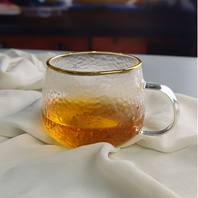 jakość Borosilicate Hammered Texture Tumbler Drinking Glasses With Golden Rim fabryka